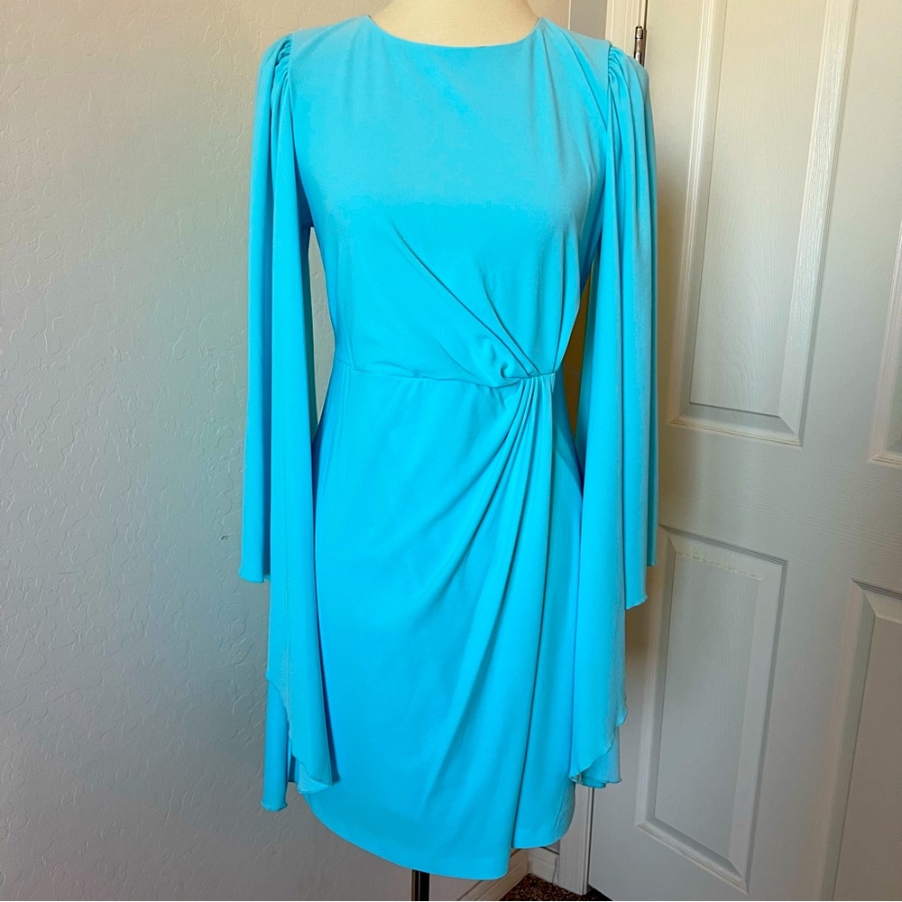 Badgley Mischka Maeve Round Neck Long Sleeve Back Zipper Dress